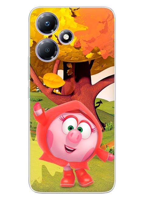 Infinix Hot 30i чехол из силикона Smeshariki Смешарики Нюша в осеннем лесу