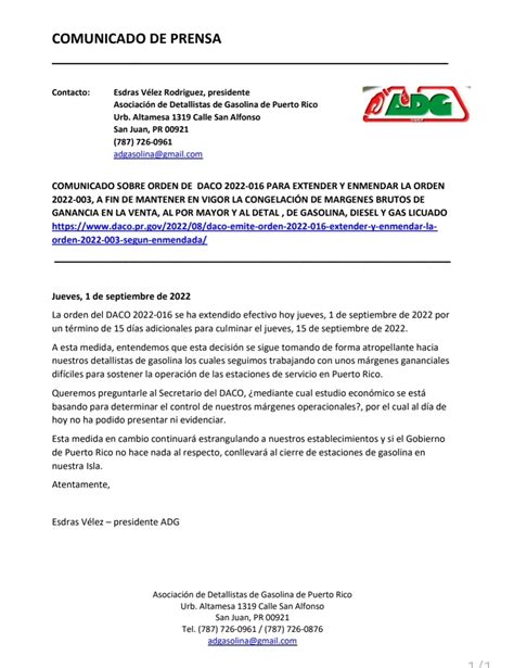 Asociaci N De Detallistas De Gasolina De Pr On Twitter Comunicado De