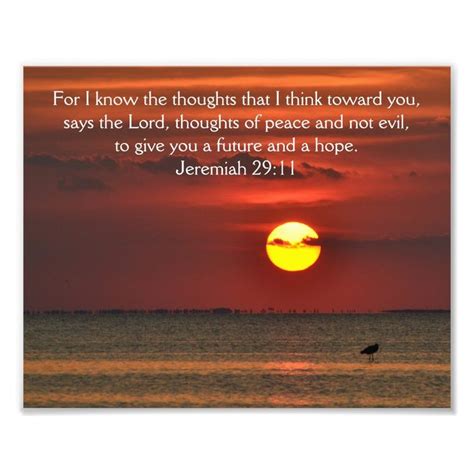 Beach Sunset Bible Scripture Jeremiah 2911 Photo Print Zazzle Bible Scriptures Bible