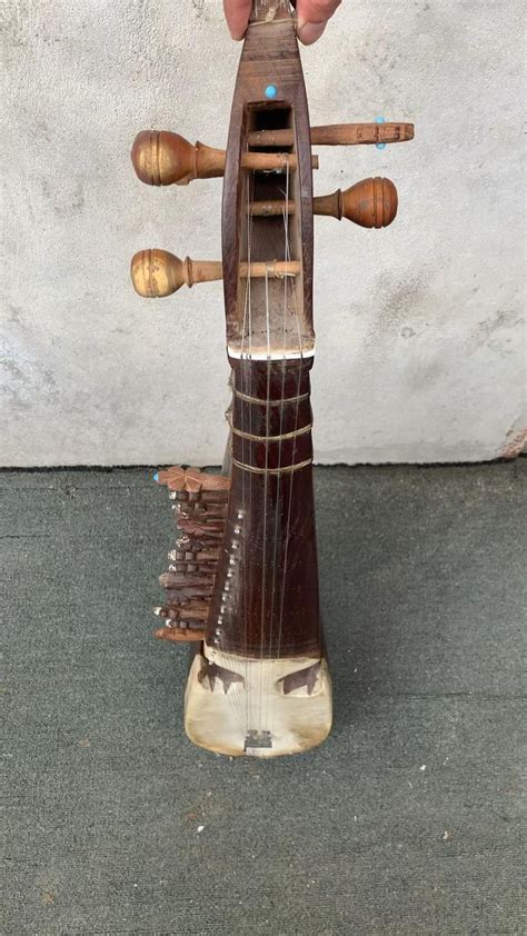 Vintage black rabab, Handmade, traditional folk musical instrument ...