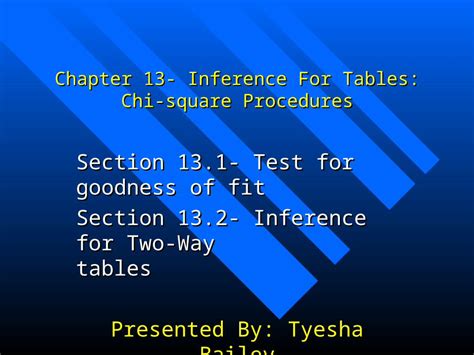 PPT Chapter 13 Inference For Tables Chi Square Procedures Section