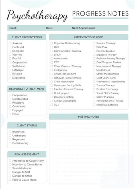 Psychotherapy Progress Notes Pdf Etsy