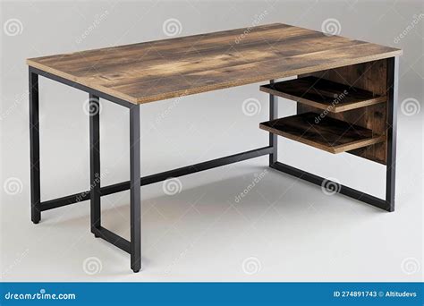 Industrial Desk, with Sleek Metal Legs and Clutter-free Surface Stock ...