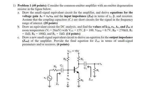 Solved Problem Points Consider The Common Emitter Amplifier