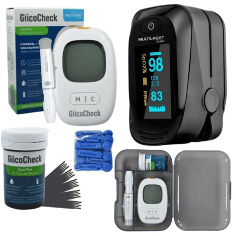 Kit Medidor Glicose Multilaser GlicoCheck Tiras Aparelho Medir Diabetes