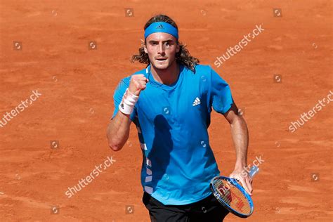 Greeces Stefanos Tsitsipas Clenches His Fist Editorial Stock Photo