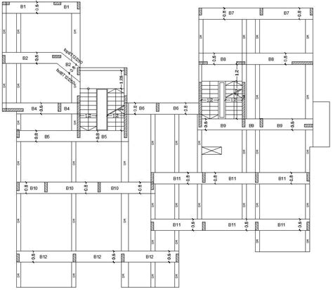 First And Second Floor Beam Reinforcement Details In AutoCAD Dwg File