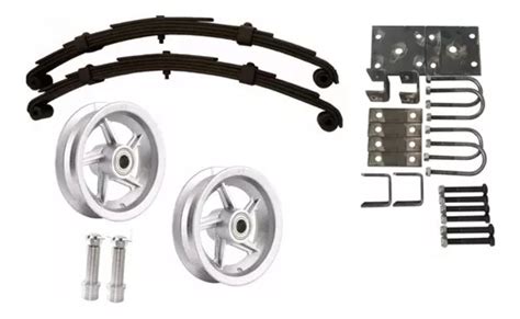 Kit Feixe Mola 5 Lâminas 800kg Roda Aro 8 Jumelo Carretinha Frete grátis