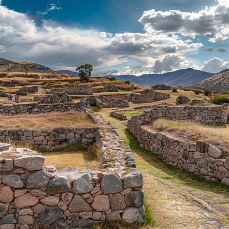 Ruinas Incaicas En El Sitio Arqueol Gico De Las Monta As De Hunuco