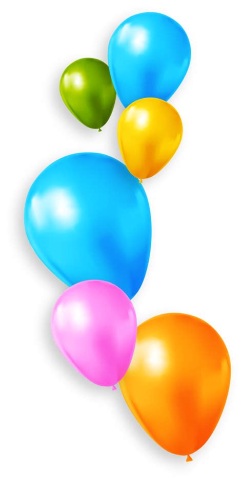 Coloridos Globos De Cumpleaños Con Sombra 11154187 Png