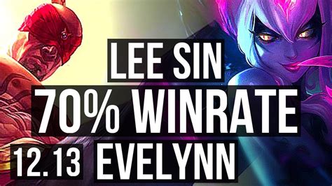 Lee Sin Vs Evelynn Jng 18 1 1 70 Winrate Legendary Kr