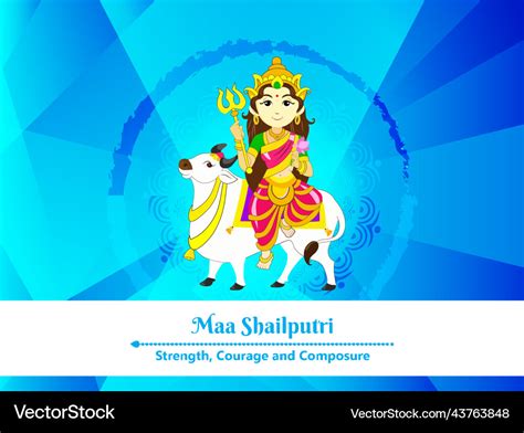 Goddess durga - first form- maa shailputri Vector Image