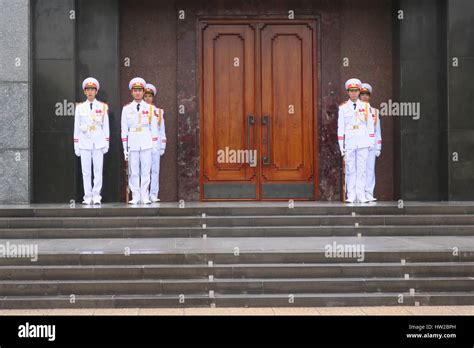 Changing Of The Guard Ho Chi Minh Mausoleum Hanoi Bac Bo Vietnam