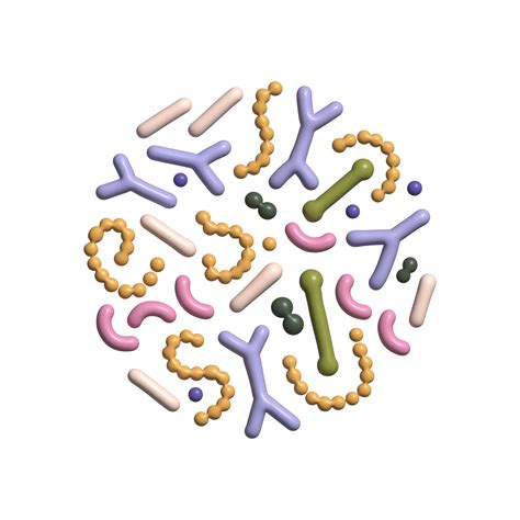 3d hacer probiótico bacterias conjunto en circulo composición