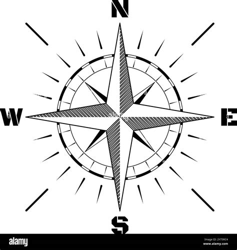 Compass Rose Icon Symbol Flat Vector Illustration Stock Vector Image And Art Alamy