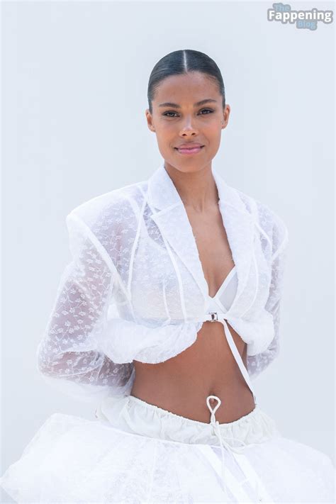 Tina Kunakey Displays Her Tits Legs At The Jacquemus Show In Paris