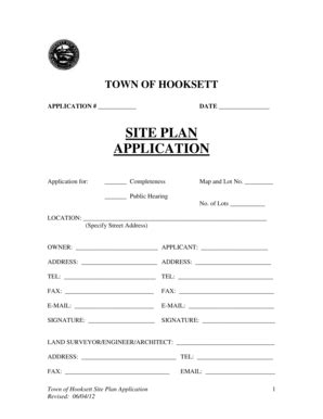 Fillable Online Hooksett Site Plan Bapplicationb Town Of Hooksett