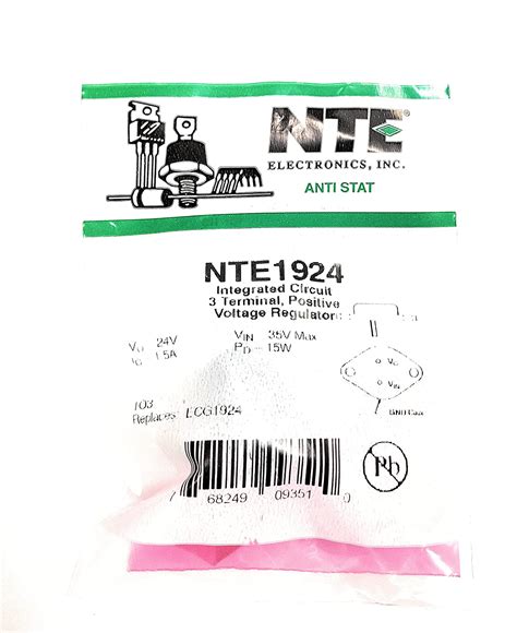 Amazon NTE Electronics NTE1924 Circuito Integrado Con Regulador De