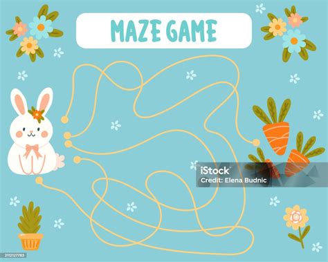 Ilustración De Square Maze Game For Children Puzzle For Children