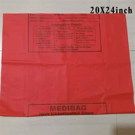 Red 35kg Biohazard Non Chlorinated Bag 20 24 Inch At Rs 110 Kilogram