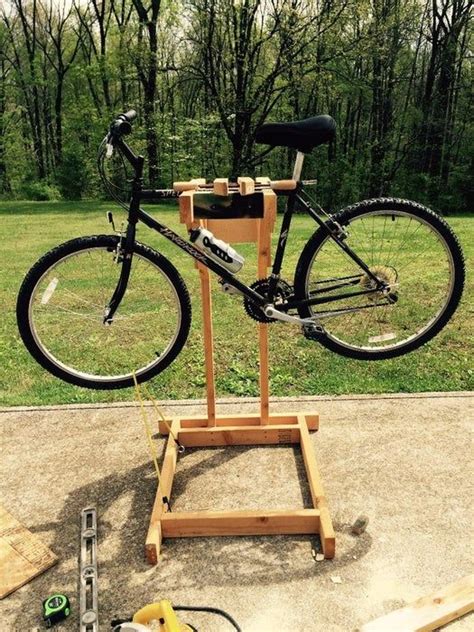 Homemade Wooden Bicycle Stand With Dual Mounting Wooden Bike Bike