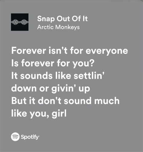 Snap Out Of It Arctic Monkeys Arctic Monkeys Lyrics Snap Out Of It