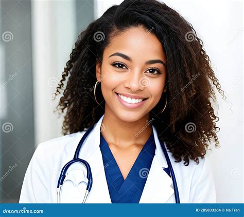 Healthcare Profession And Medicine Concept Smiling African American