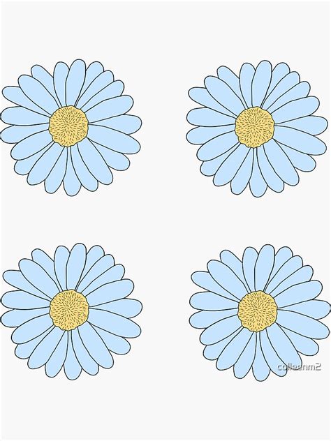 Light Blue Daisy Flower Pack Sticker For Sale By Colleenm Redbubble