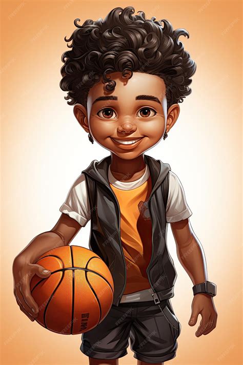 Premium Ai Image Portrait Of A Black Teenage Boy Basketball Player