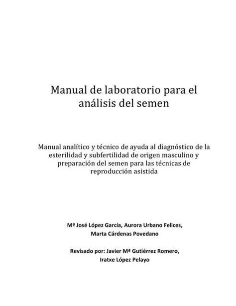 Manual de Laboratorio para el Análisis del Semen Biología General uDocz