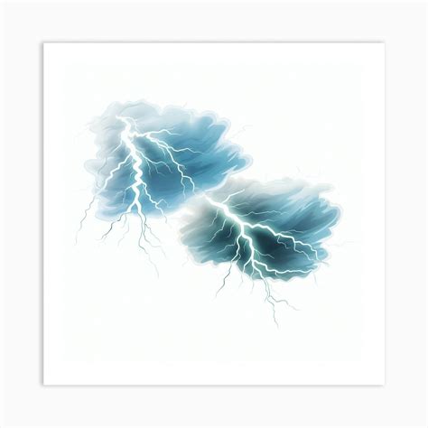 Two Clouds With Lightning Art Print by Kem Hajizan - Fy