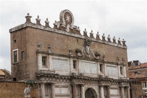 Rome Italy Famous Porta Del Popolo City Gate Stock Photo At