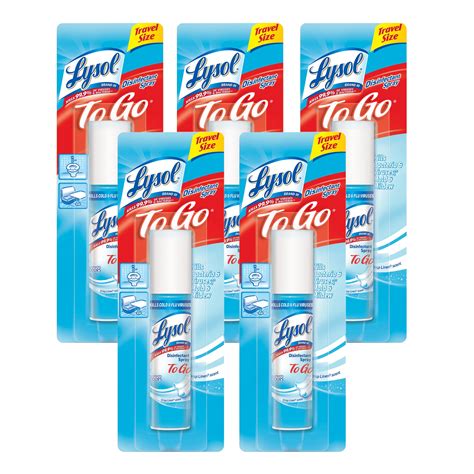 Lysol Disinfectant Spray To Go Crisp Linen 1 Ounce Pack Of 5