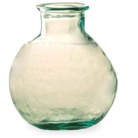 Vivaterra Oval Recycled Glass Balloon Vase 12 Clear Recycled Glass Glass Vase