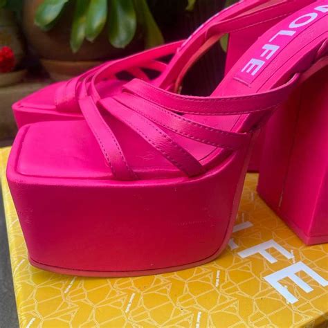 Naked Wolfe Jada Hot Pink Platform Heels Gem