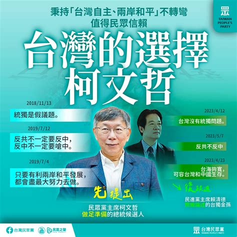 【民眾黨臉書更新】台灣的選哲 柯文哲