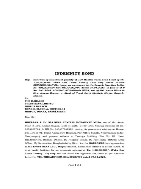 Indemnity Bond Download Free Pdf Indemnity Insurance