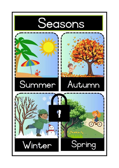 Seasons Of The Year English A3a4 Sized Posters • Teacha