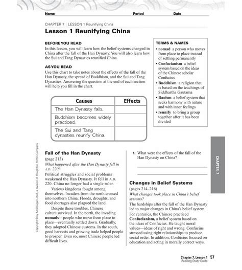 PDF CHAPTER 7 LESSON 1 Reunifying China Oak Park PDF