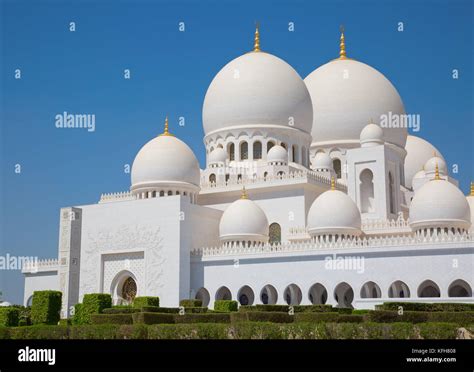 Famous Sheikh Zayed Mosque In Abu Dhabi United Arab Emirates Stock