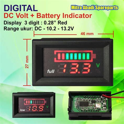 Jual Voltmeter Indikator Baterai Aki ACCU DC 12V 10 2 13 2 Volt With