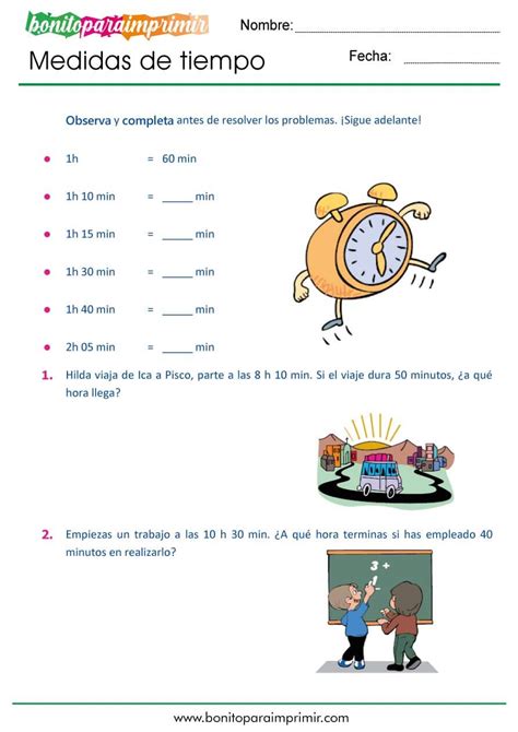 Medidas De Tiempo Segundo Grado De Primaria Bonito Para Imprimir The