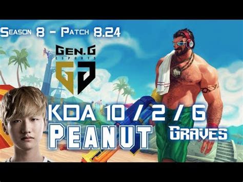 GEN Peanut GRAVES Vs LEE SIN Jungle Patch 8 24 KR Ranked YouTube