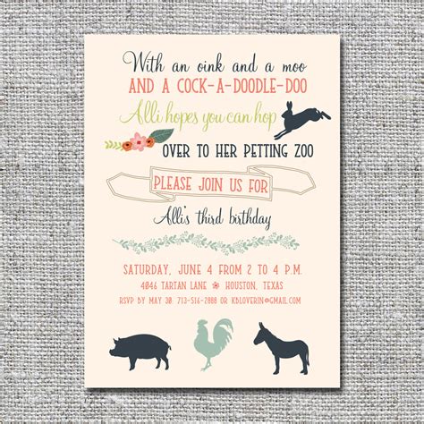 Petting Zoo Birthday Invitation — Nine0nine Creative Custom Invitations