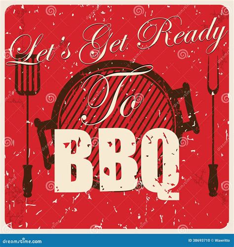 Vintage Bbq Card Stock Vector Illustration Of Icon 38693710