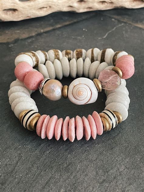 Pink Beachy Boho Bracelet Made By Nac Etsy