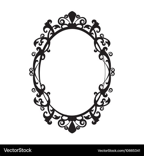 Vintage Oval Mirror Frame Royalty Free Vector Image