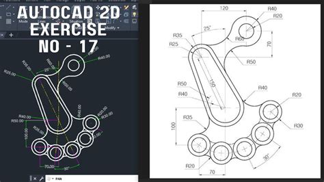 Autocad 2d Exercise Practice 17 Autocad हिंदी में सीखिए Autocad Tutorials For Beginners