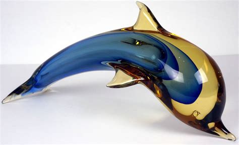 Art Glass Dolphin Sculpture Murano Italy By L Omesto For Oggetti