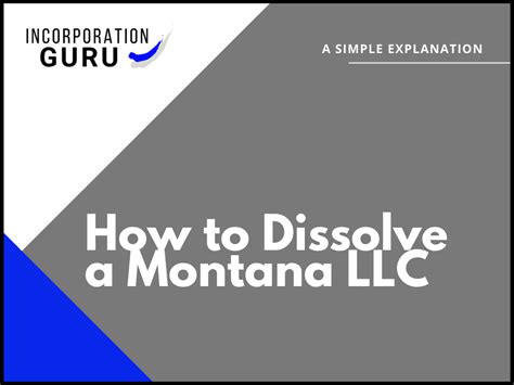 Montana Llc Dissolution Llc Bible